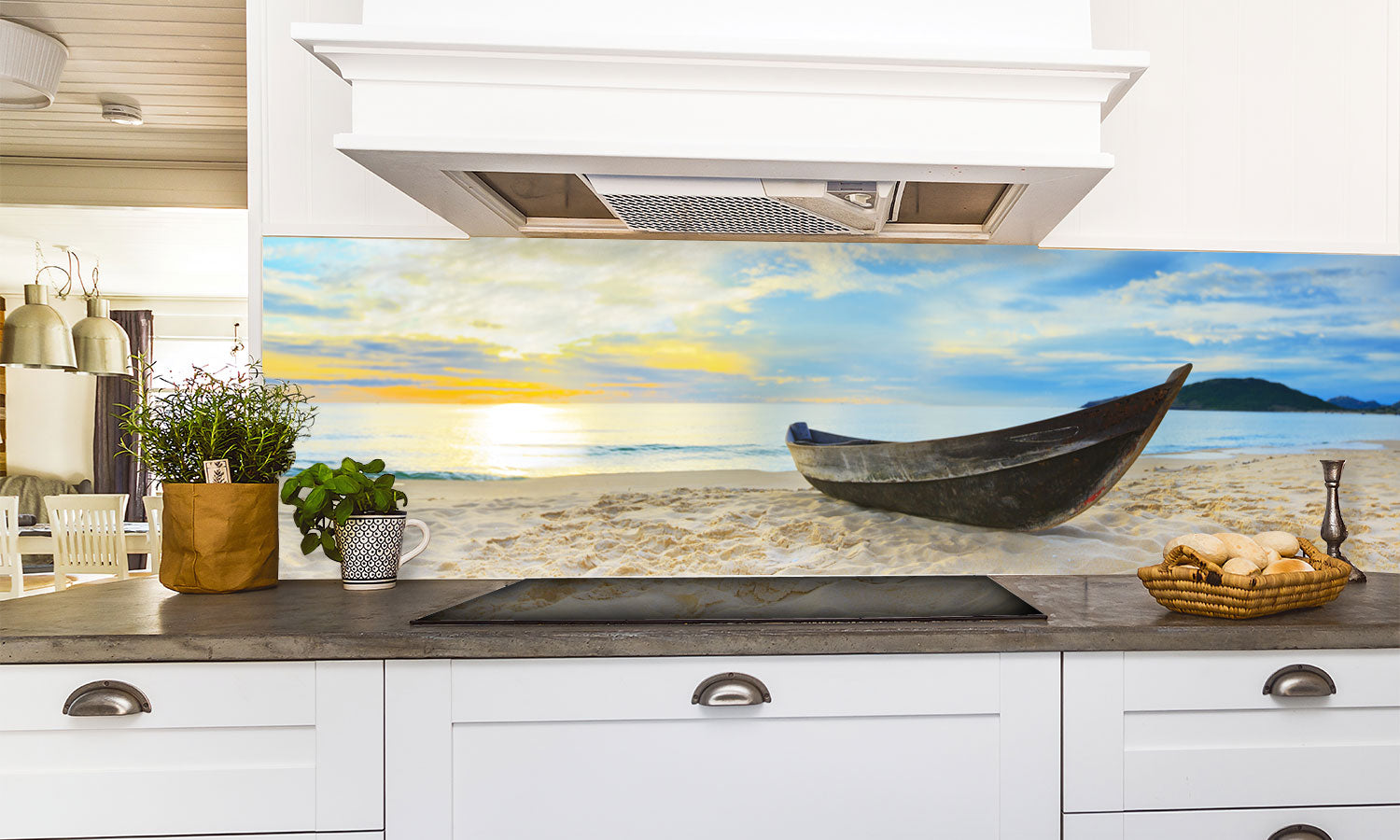 Plošče za kuhinje Beach panorama- PVC plošče / Pleksi steklo - s tiskom za kuhinjo, Zidne obloge PKU199-Life-decor.si