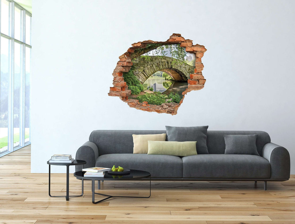 3D stenska nalepka Most - prikaz motiva na steni