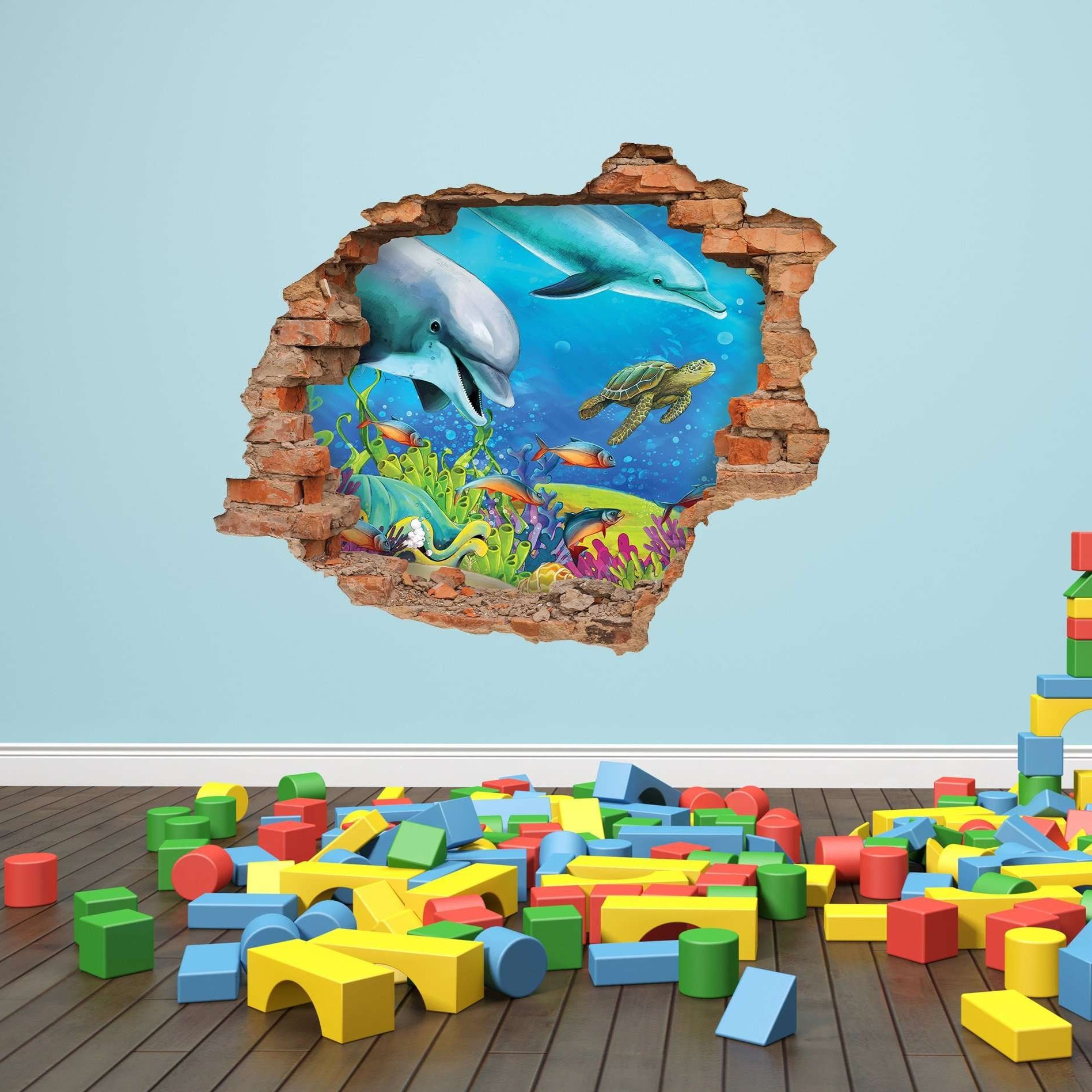 3D Art zidne naljepnice Dolphins - 3D035