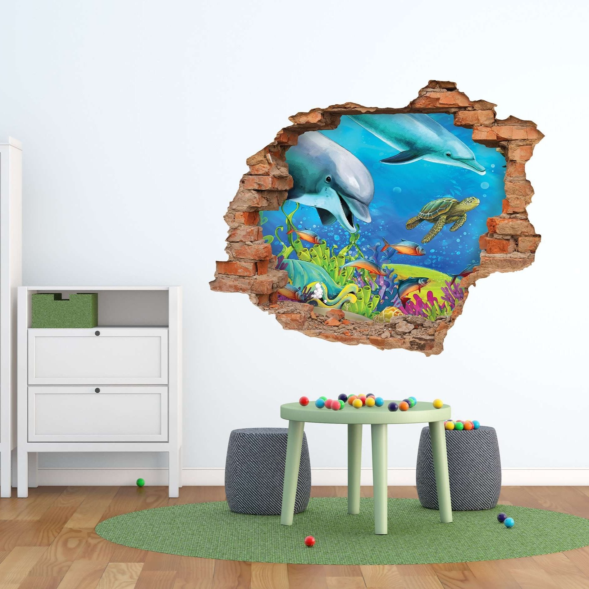 3D Art zidne naljepnice Dolphins - 3D035