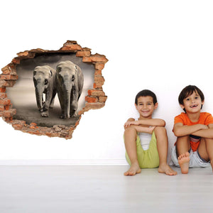 3D Art zidne naljepnice Elephants - 3D040