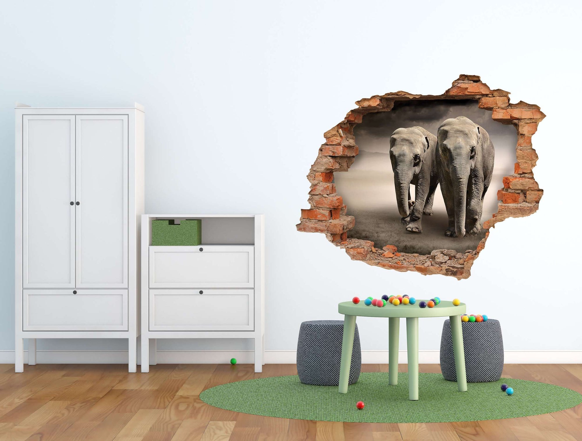 3D Art zidne naljepnice Elephants - 3D040