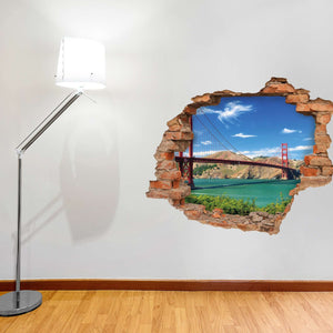 3D Art zidne naljepnice Golden gate bridge - 3D036