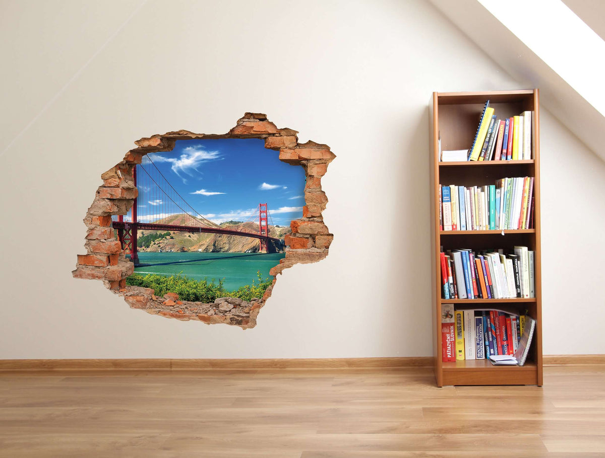 3D Art zidne naljepnice Golden gate bridge - 3D036