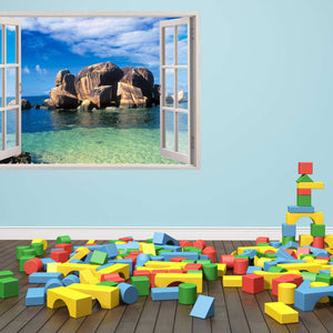 3D Art zidne naljepnice Morski kamen prozor - 3D062