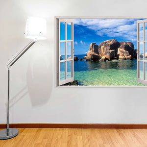 3D Art zidne naljepnice Morski kamen prozor - 3D062