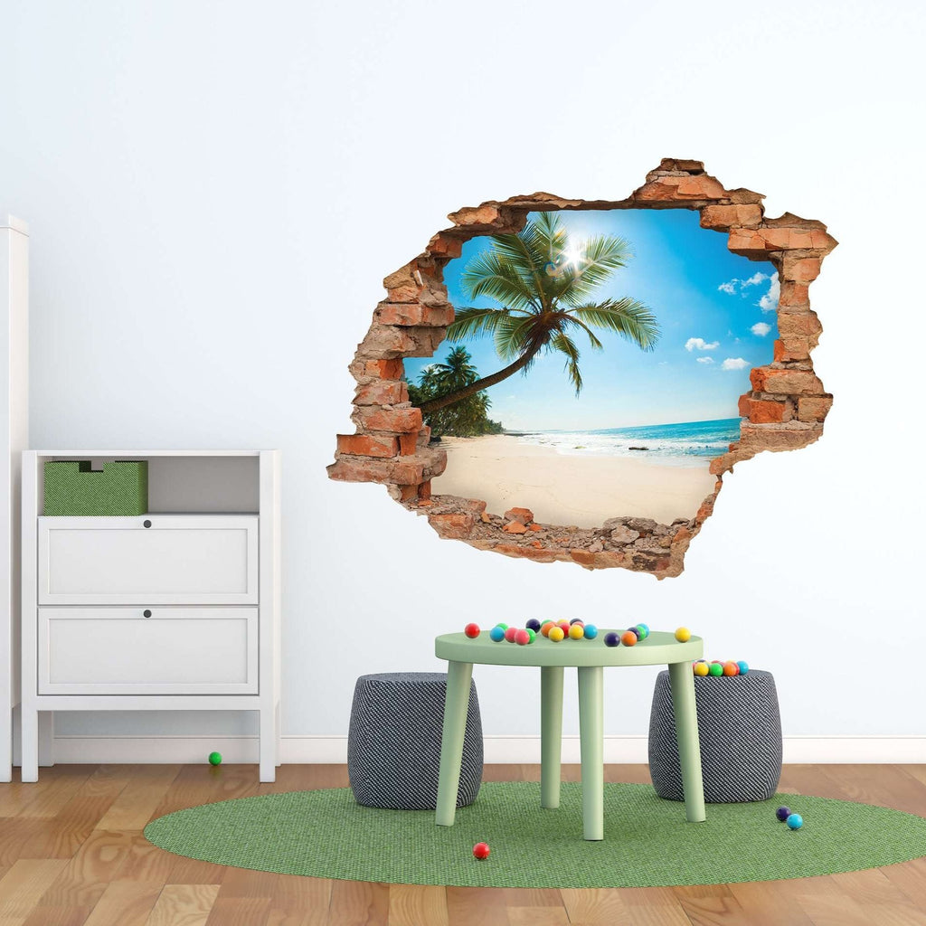 3D stenska nalepka Plaža - prikaz motiva na steni