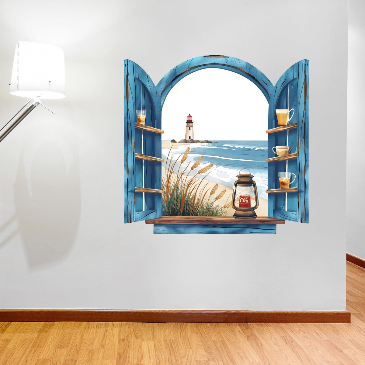 3D ART stenska nalepka, Pogled na plažo  - 3D090