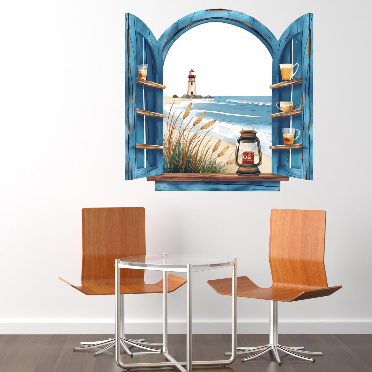3D ART stenska nalepka, Pogled na plažo  - 3D090