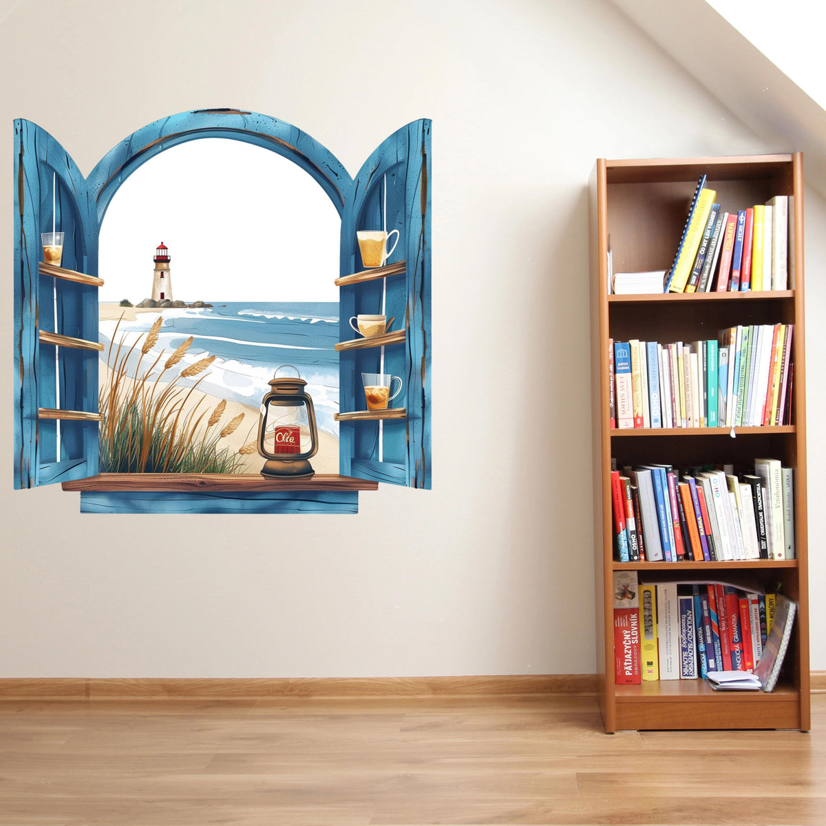 3D ART stenska nalepka, Pogled na plažo  - 3D090
