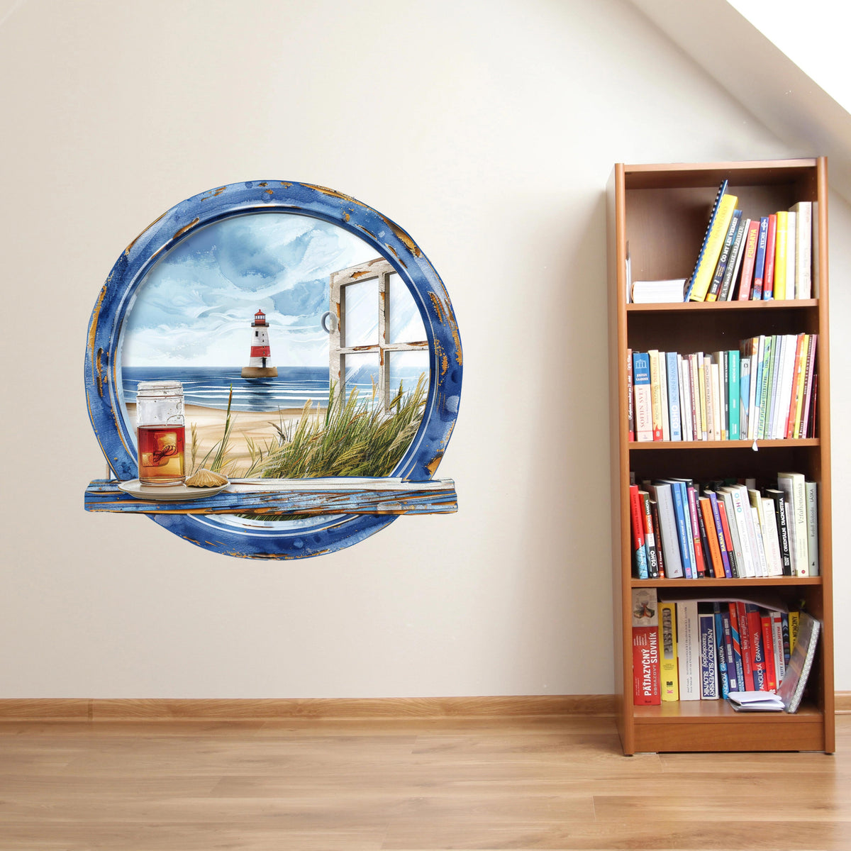 3D ART stenska nalepka, Pogled na plažo  - 3D091