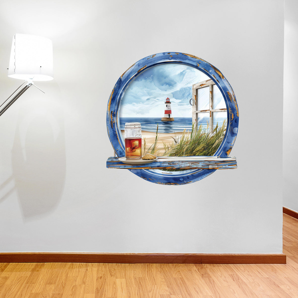 3D ART stenska nalepka, Pogled na plažo  - 3D091
