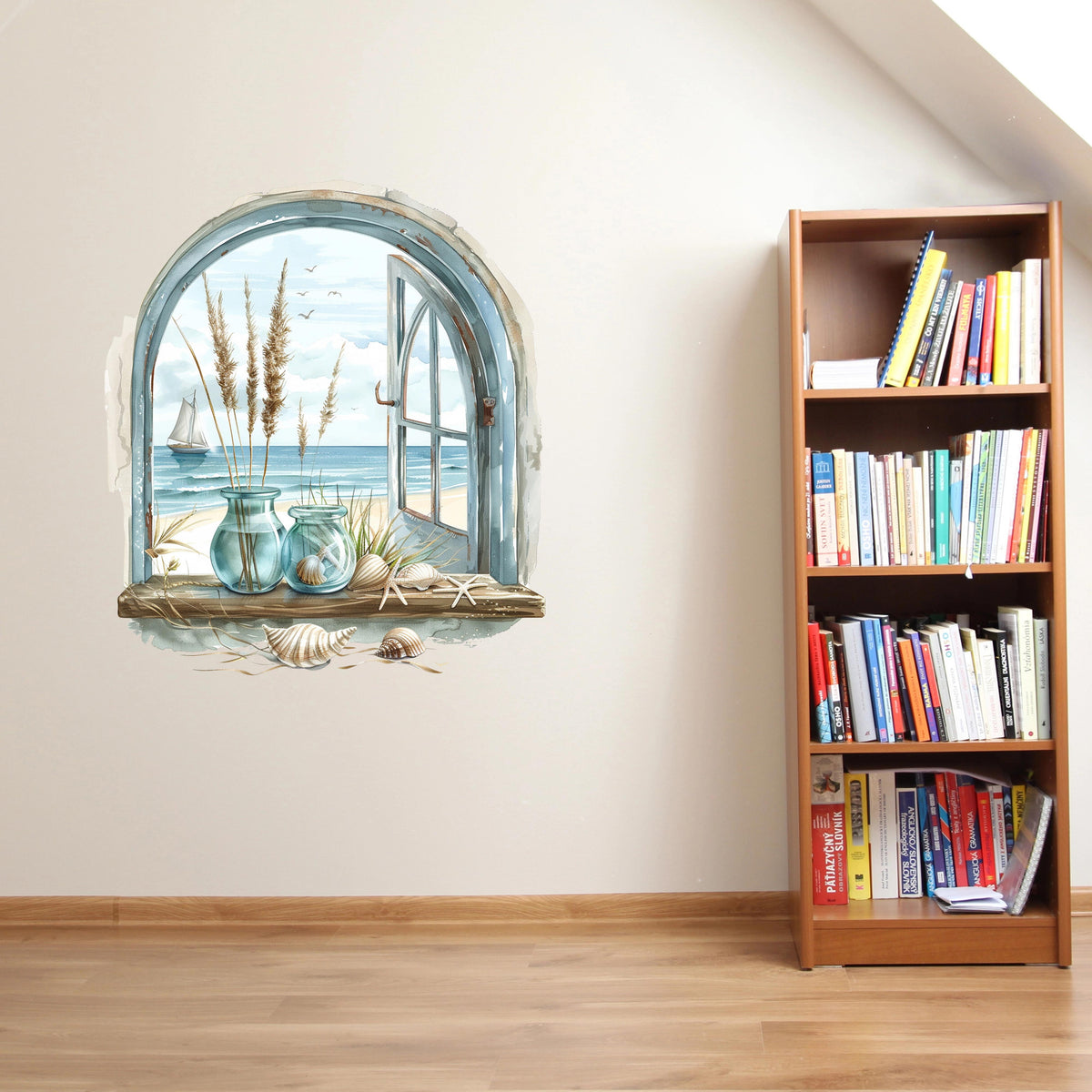 3D ART stenska nalepka, Pogled na plažo  - 3D092