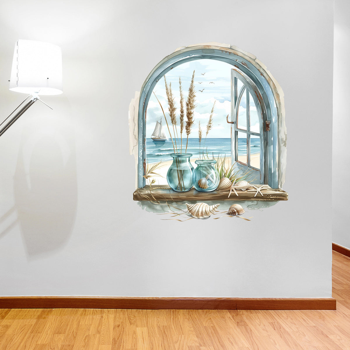 3D ART stenska nalepka, Pogled na plažo  - 3D092