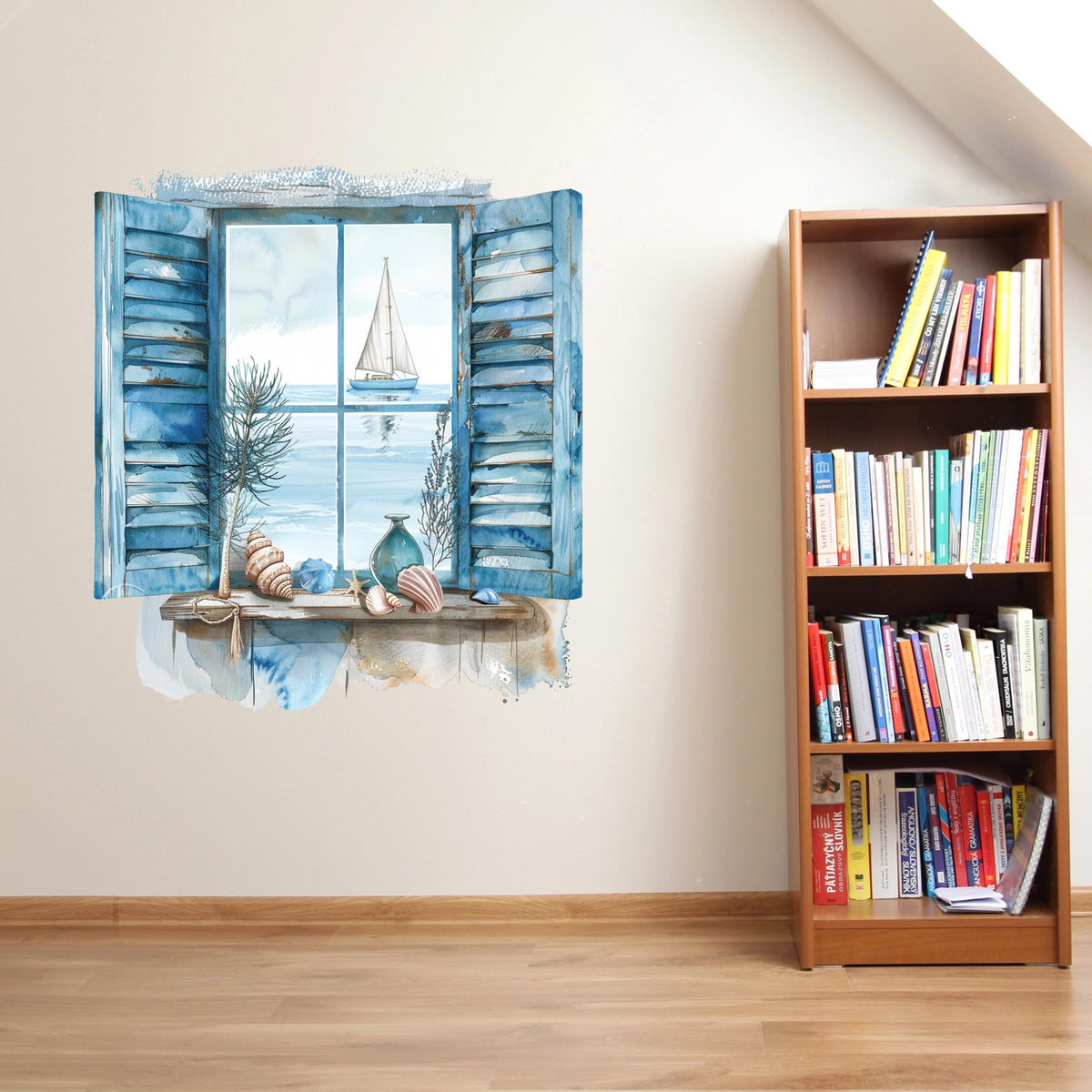 3D ART stenska nalepka, Pogled na plažo  - 3D094