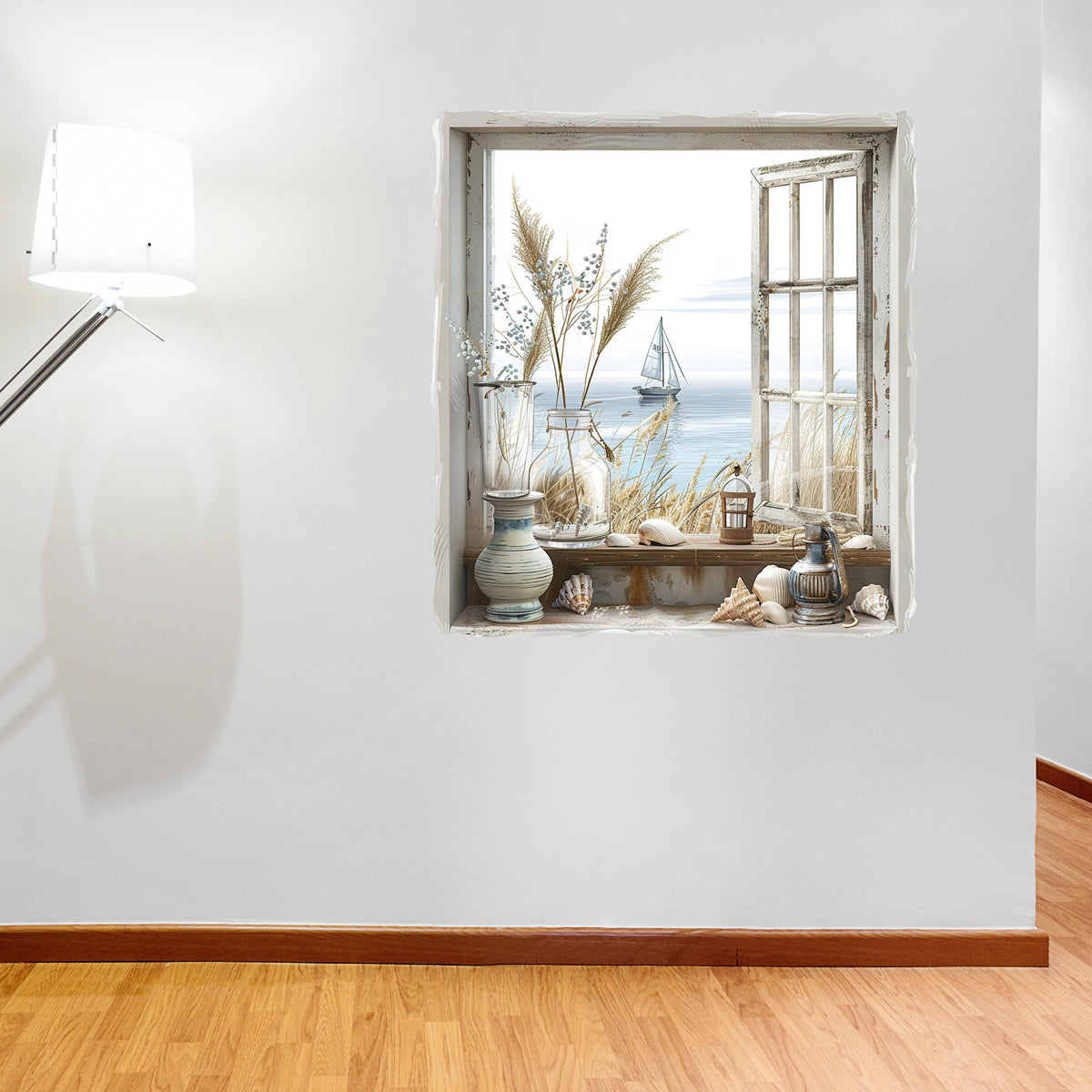 3D ART stenska nalepka, Pogled na plažo  - 3D095