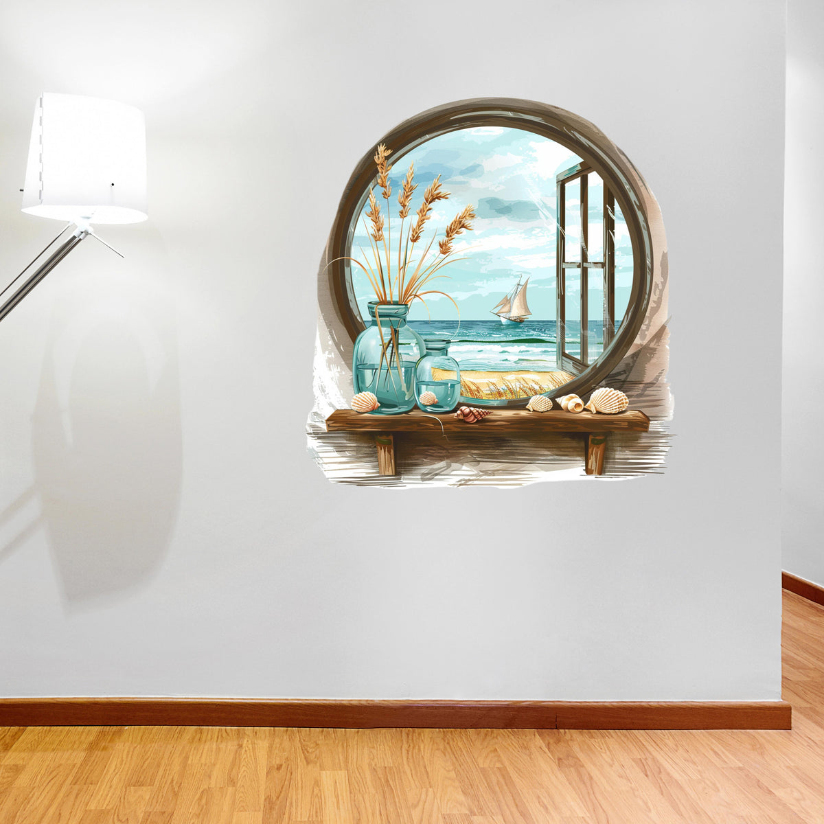 3D ART stenska nalepka, Pogled na plažo  - 3D096