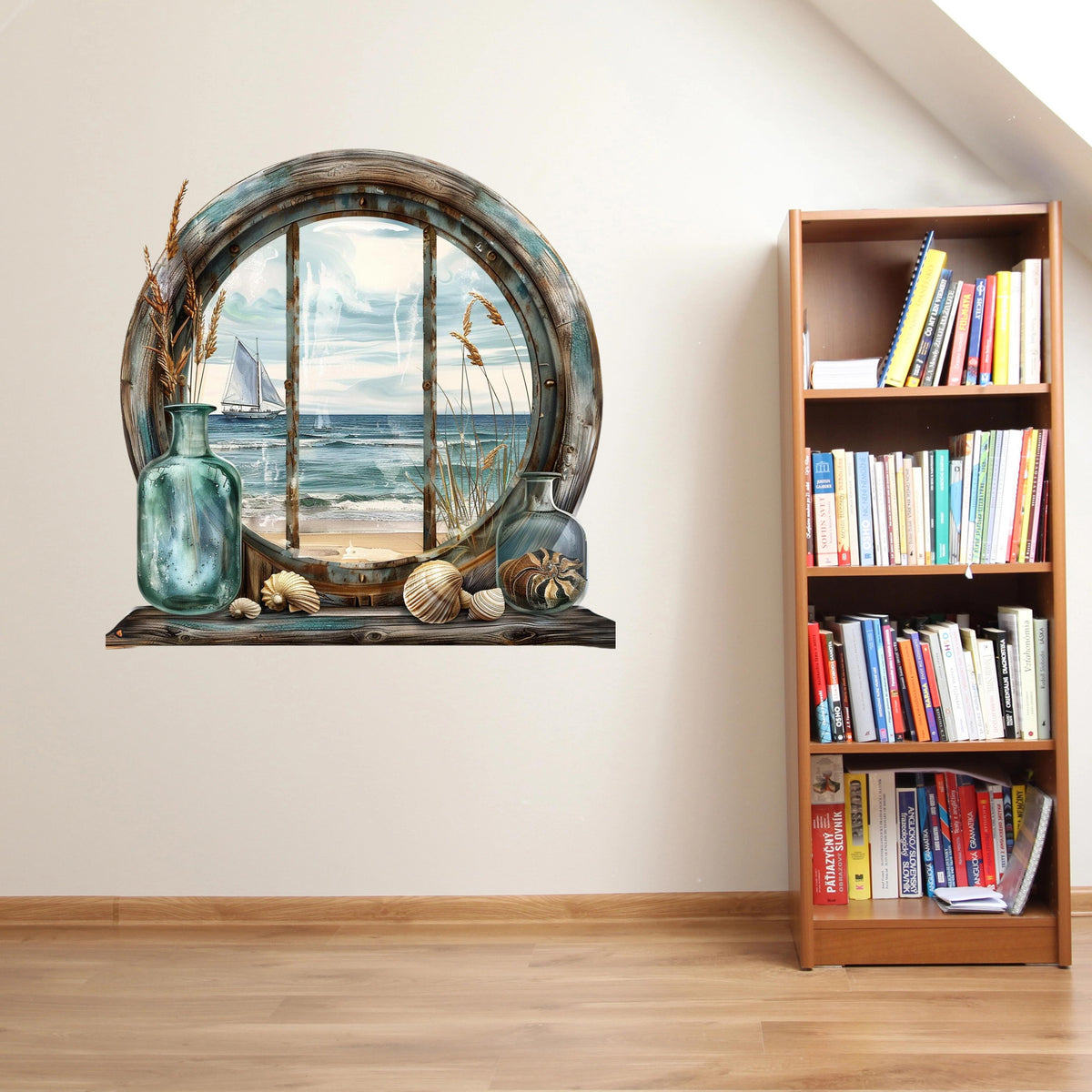 3D ART stenska nalepka, Pogled na plažo  - 3D098