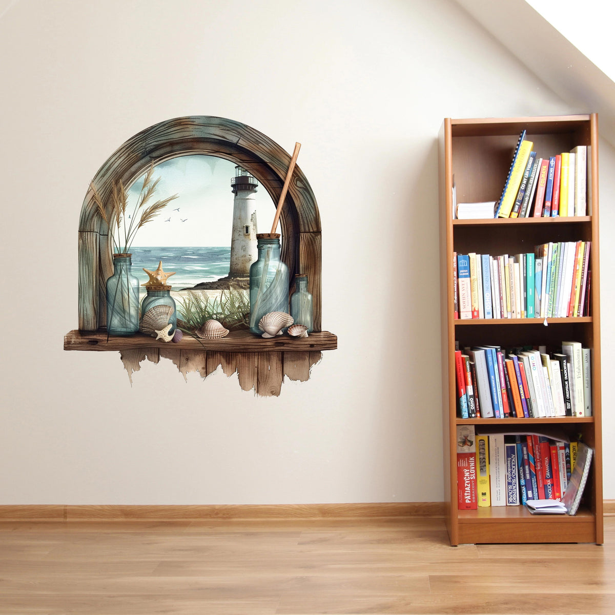 3D ART stenska nalepka, Pogled na plažo  - 3D101