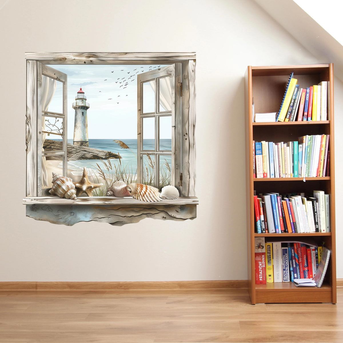 3D ART stenska nalepka, Pogled na plažo  - 3D103