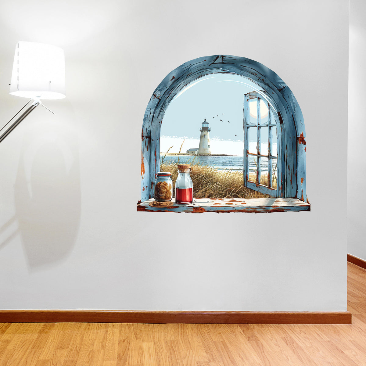 3D ART stenska nalepka, Pogled na plažo  - 3D105