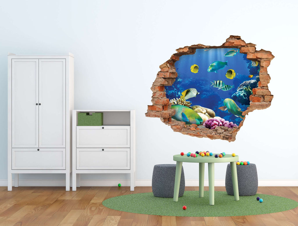 3D stenska nalepka Ribice za dekoracijo stene