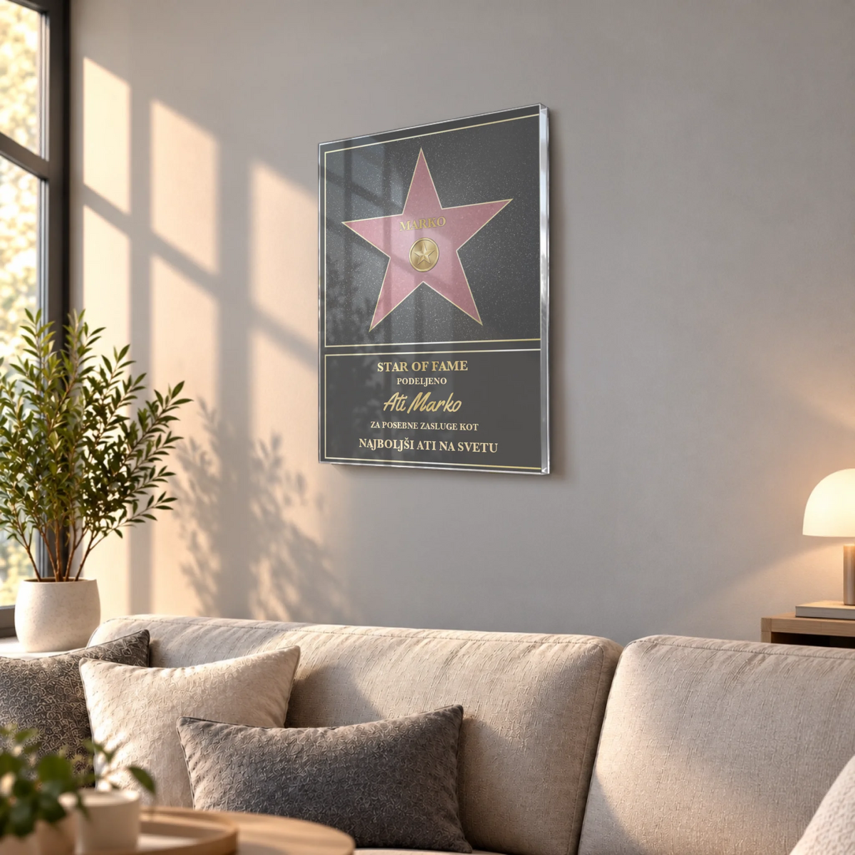 Star of Fame – Personalizirana slika na pleksi steklu z okvirjem