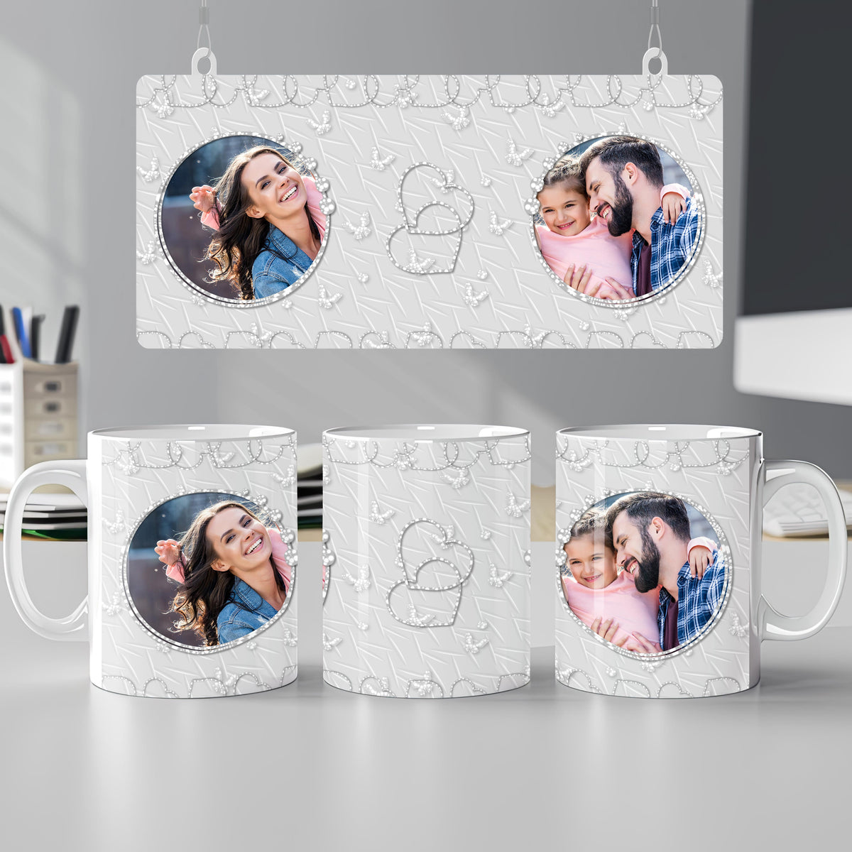 Personalizirana  šalica Ljubavni leptiri s dvije vaše slike - SA97