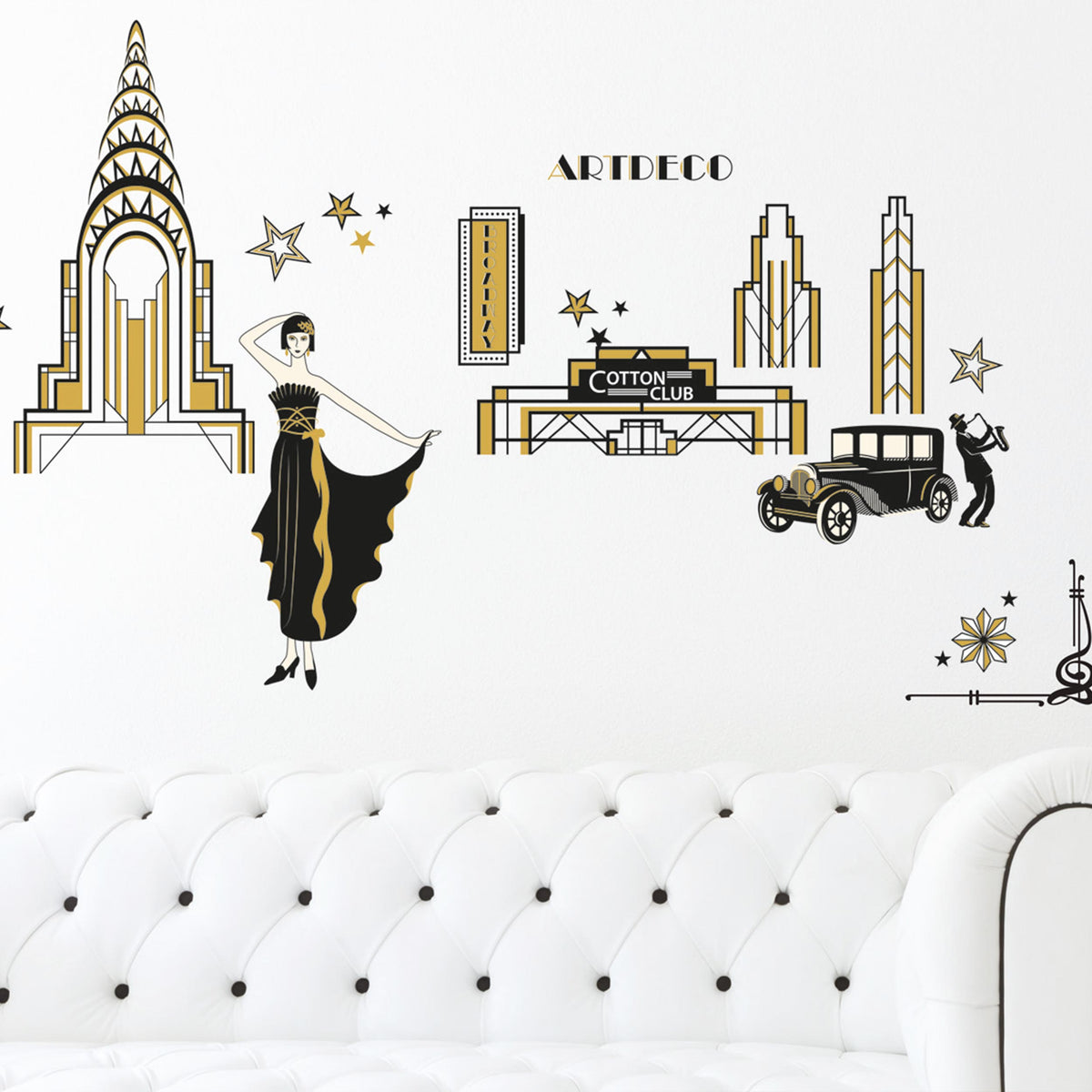 Stenske nalepke Art Deco - WS076