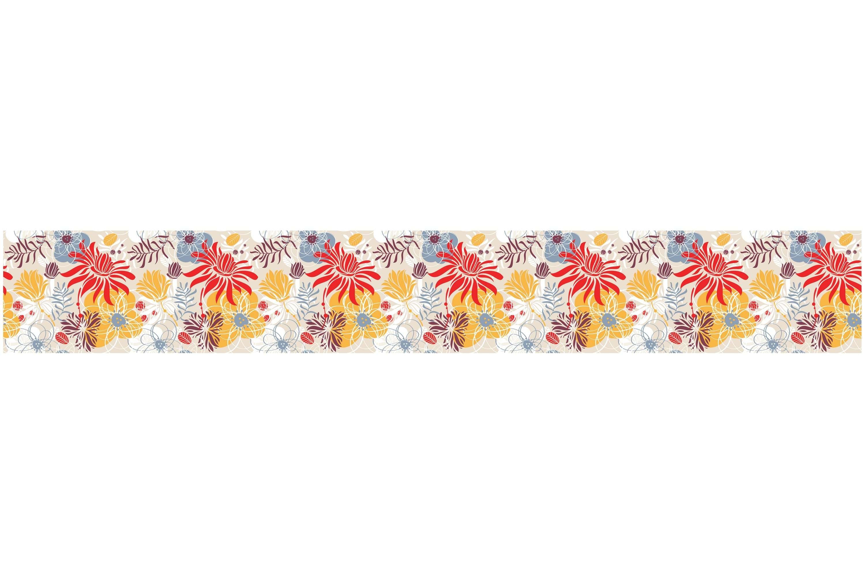 Bordure za zidove  colorized flowers bush BR022