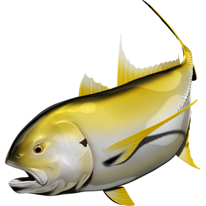 Crevalle Jack riba nalepke, samolepilne, 6 različne oblike - AUR061-Life-decor.si