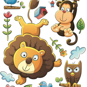 Cute animals - Dekoracije za prozore WL046