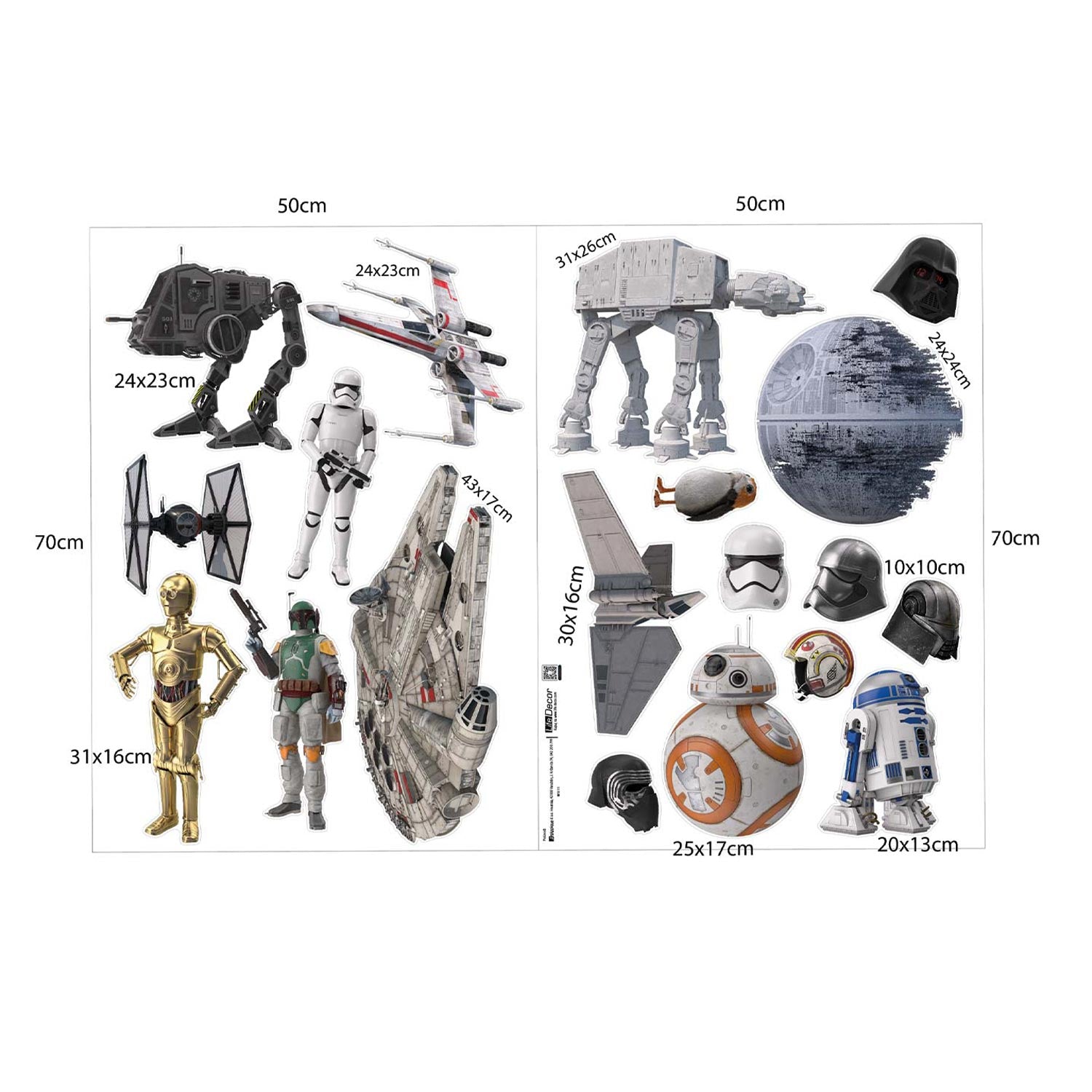 Stenske nalepke Star Wars Set  - WS111