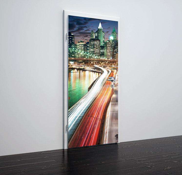 Folija za vrata z motivom new york