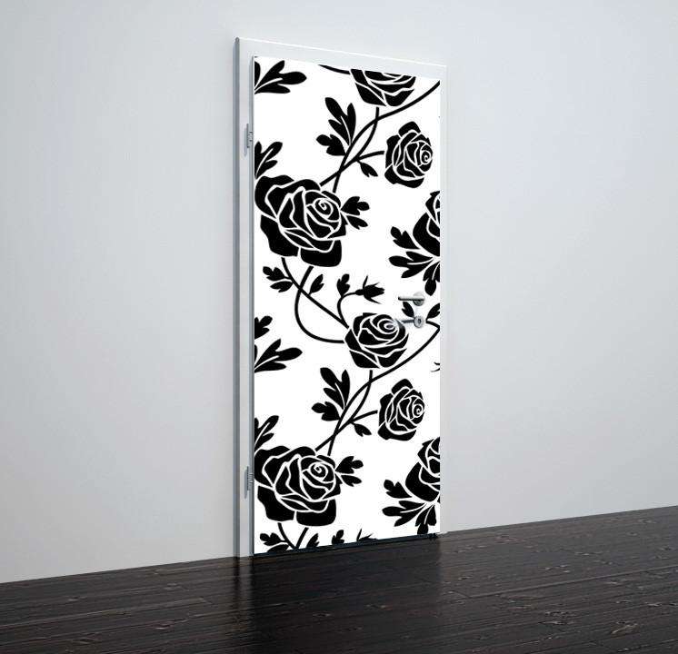 Folija za vrata z motivom black roses