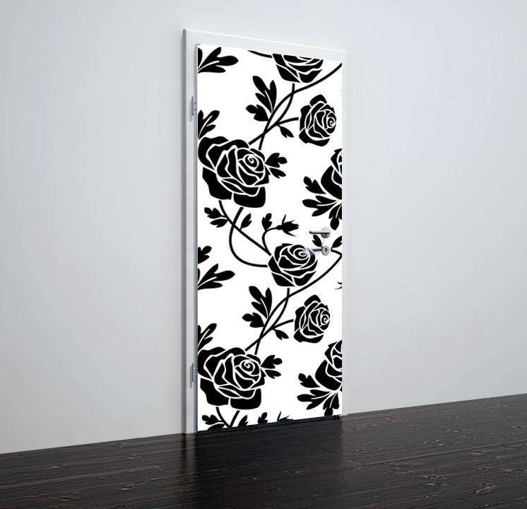 Folija za vrata Black roses - TA015-Life-decor.si