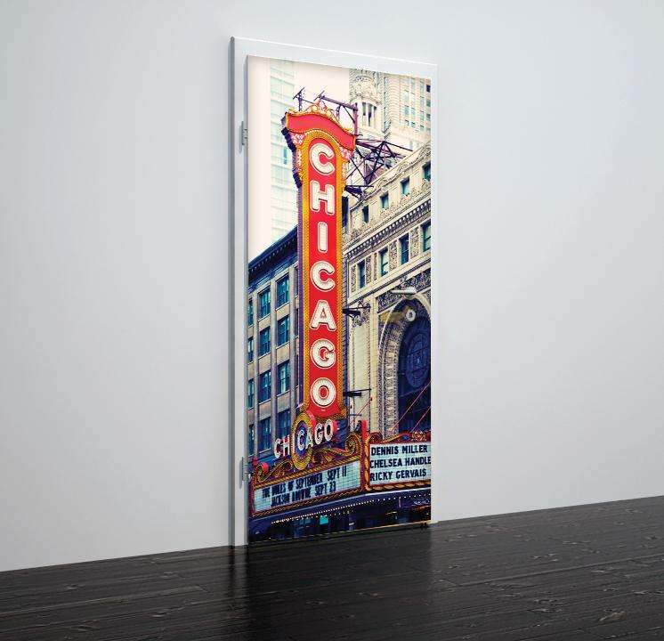 Folija za vrata z motivom chicago