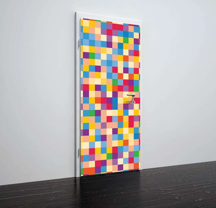 Folija za vrata Colorful squares - TA091-Life-decor.si