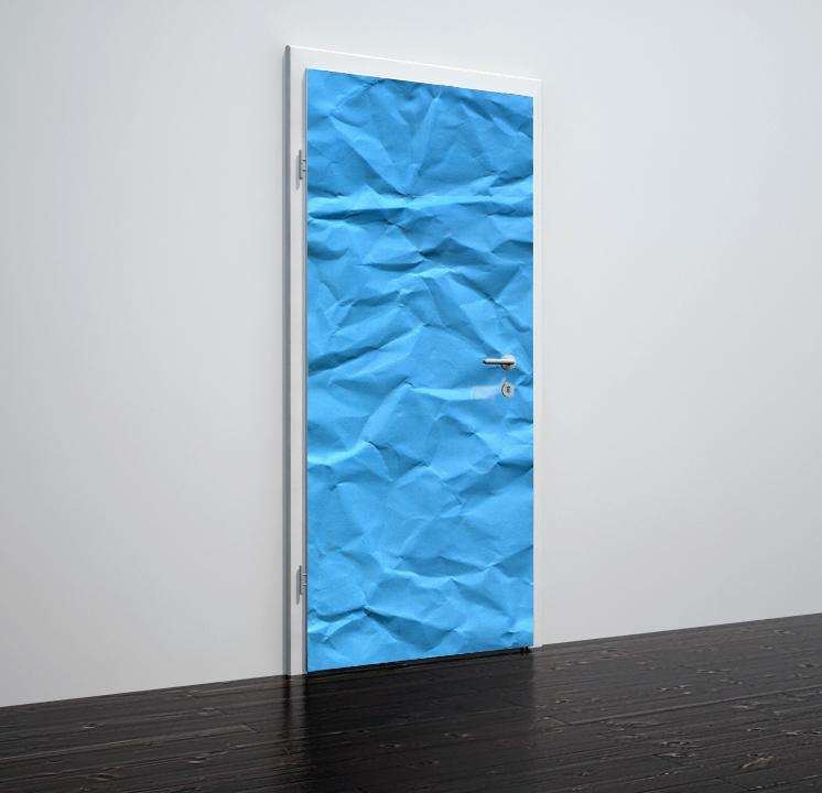Folija za vrata z motivom crumpled blue paper