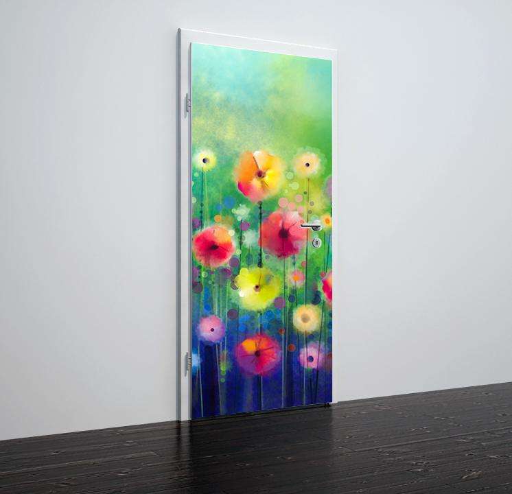 Folija za vrata z motivom flowers aquarelle