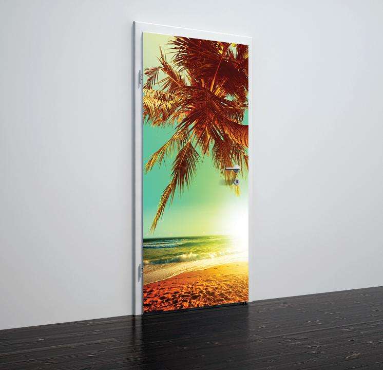 Folija za vrata z motivom tropical beach