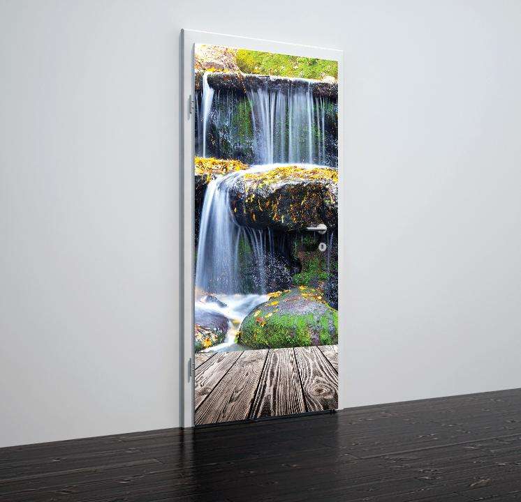 Folija za vrata z motivom waterfall