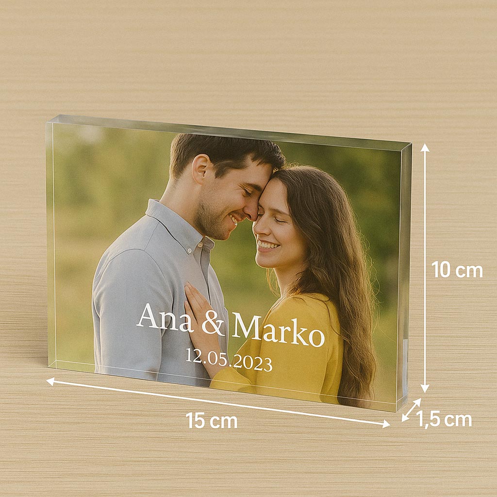 Personaliziran foto blok iz akrilnega stekla – Tvoj trenutek v 3D