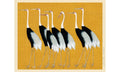 A traditional portrait of a flock of beautiful Japanese red crown crane by Ogata Korin (1658-1716), poster PS286