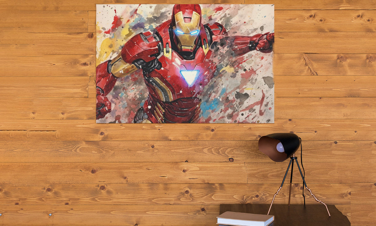 Iron Man slika, Dječja umjetnička djela, Marvel zidni dekor, Dječja soba Tiskani, Iron Man poster, crtana umjetnička djela, Dječja zidna dekoracija - PIC007-Life-decor.si