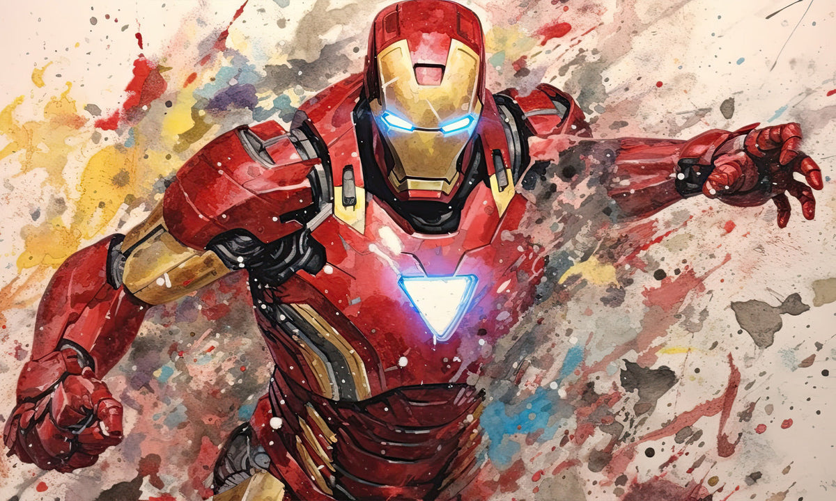 Iron Man slika, Dječja umjetnička djela, Marvel zidni dekor, Dječja soba Tiskani, Iron Man poster, crtana umjetnička djela, Dječja zidna dekoracija - PIC007-Life-decor.si