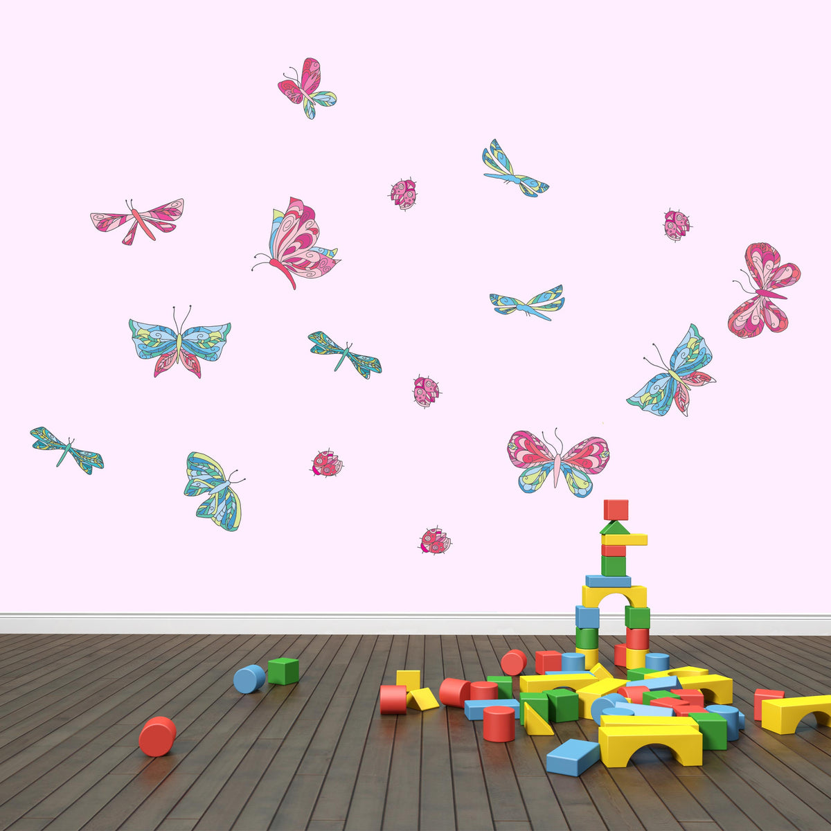Stenske nalepke Metulji, Color Butterfly - DWS007