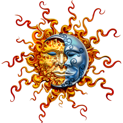 Nalepka Sunce & Mjesec. AUR031-Life-decor.si