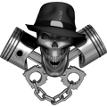 Nalepka za avto, motor, skuter Mafia Skull. Prozorna folija, vodoodporna. AUR224-Life-decor.si