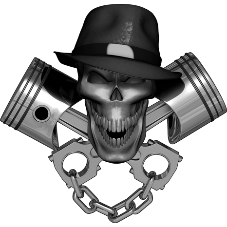 Nalepka za avto, motor, skuter Mafia Skull. Prozorna folija, vodoodporna. AUR224-Life-decor.si